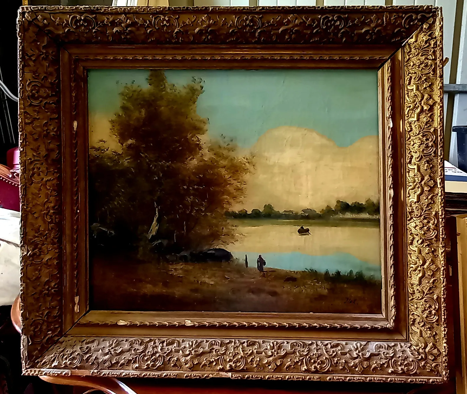 Tableau ancien à vendre chez un antiquaire près de Lyon